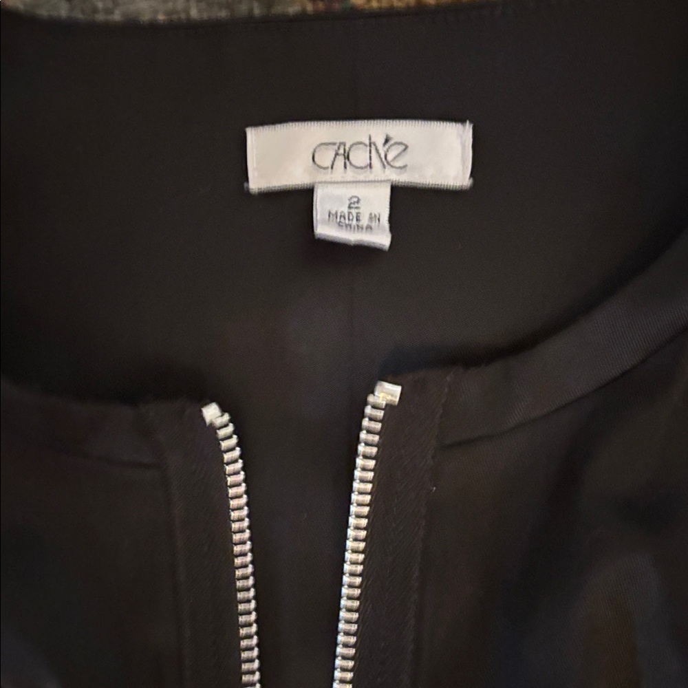 Cache Black Fitted Full Length Zip Up Cocktail Dr… - image 6